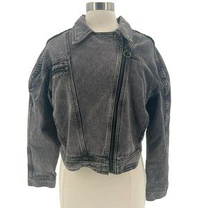 American Bazi Black Denim Jacket Large